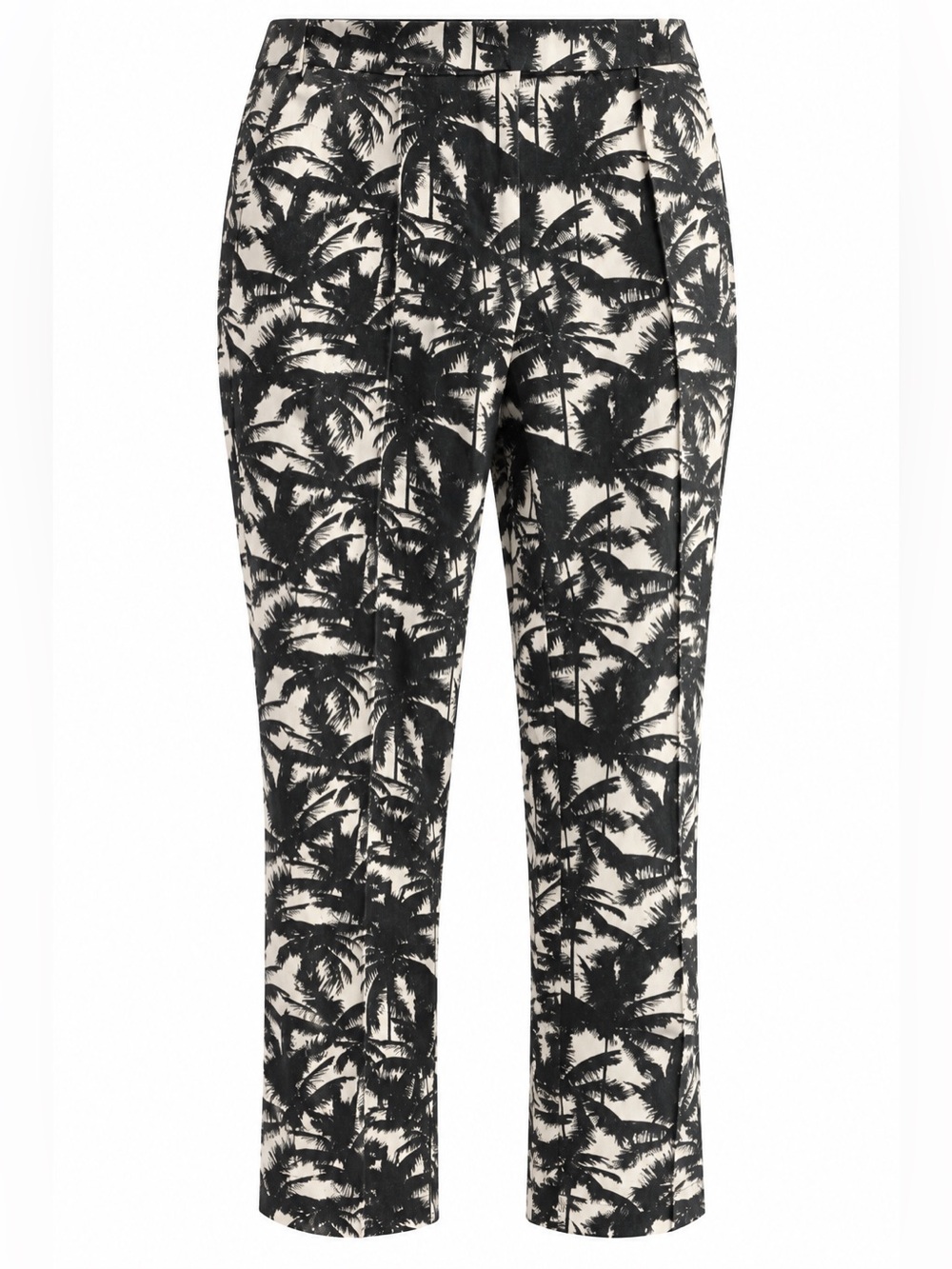 Smart Set Palm Print Cropped Dress Pants Size 10 Black White